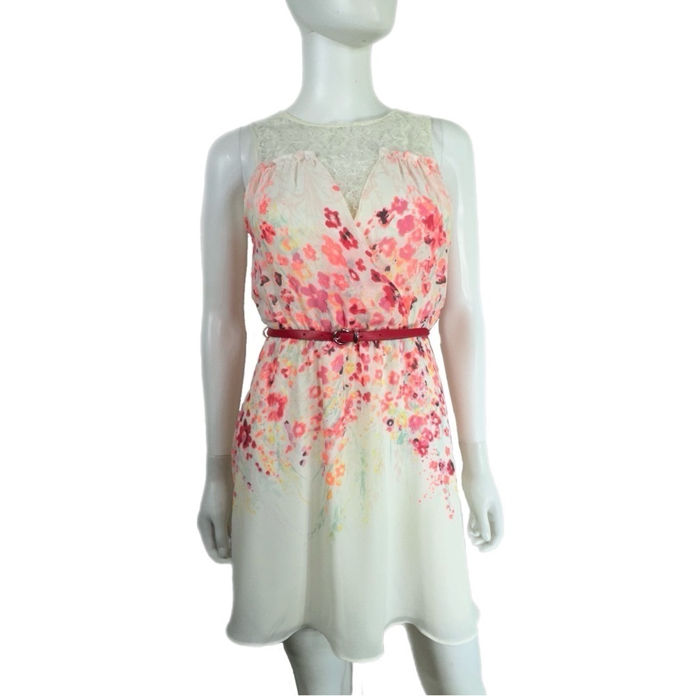 Candies Sleeveless Lace & Floral Y2K Vintage Fit Flare Dress